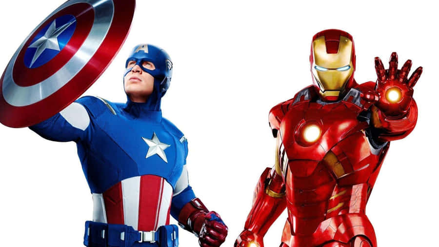 Iron Man And Captain America Clash In Epic Battle Wallpaper