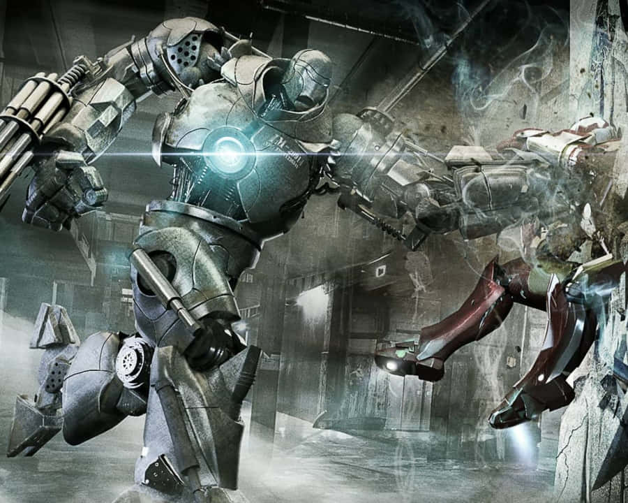 Iron Man And Iron Monger Enter Epic Faceoff Wallpaper