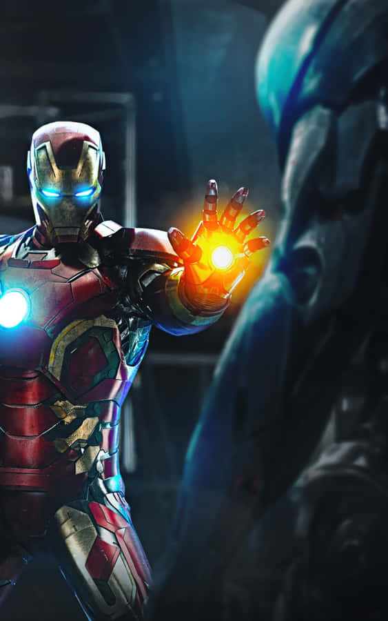 Iron Man And Ultron Facing Off Wallpaper