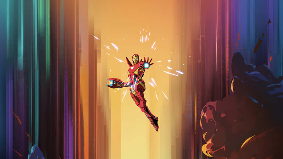Iron_ Man_ Flying_ Action_ Artwork Wallpaper