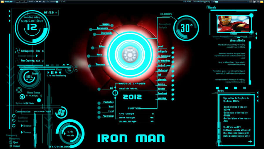Iron Man Jarvis Desktop 2012 Wallpaper
