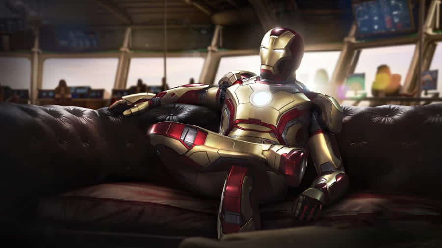 Iron Man Sitting Marvel 3440x1440 Wallpaper