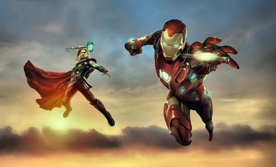 Iron Manand Thorin Flight Wallpaper