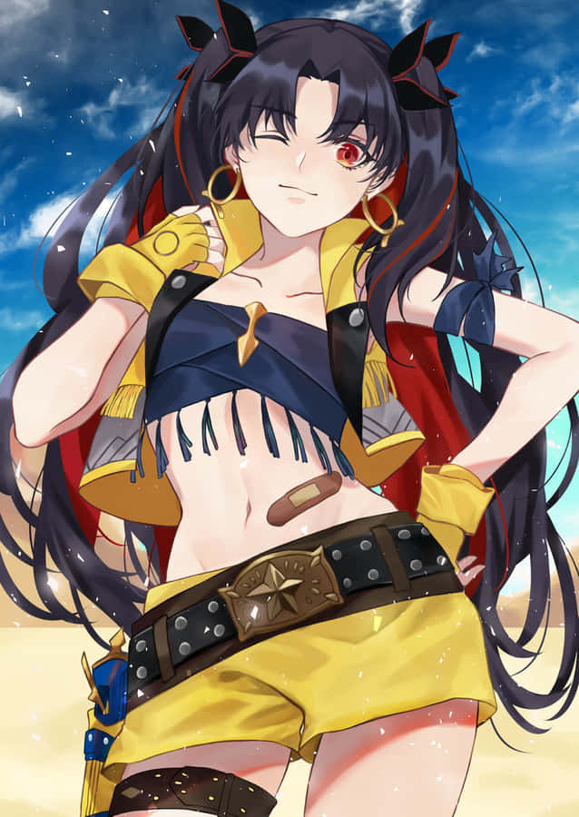 Ishtar From Fate Grand Order In Stunning Action Pose Wallpaper