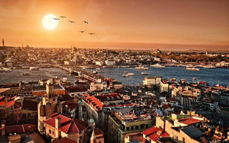 Istanbul Sunset View Wallpaper