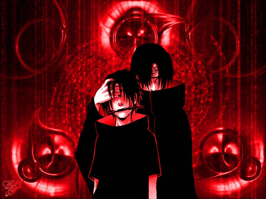 Itachi And Sasuke Sharingan Fan Art Wallpaper