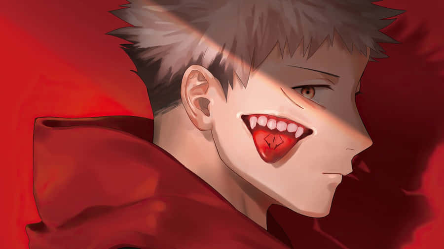 Itadori Yuji Sukuna Tounge Out Mouth Wallpaper
