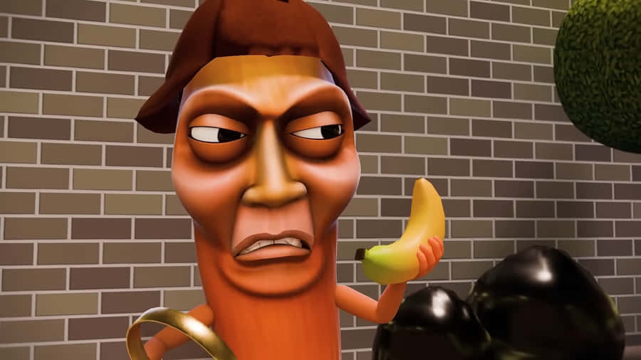 Italian Brainrot Animated Character Wallpaper