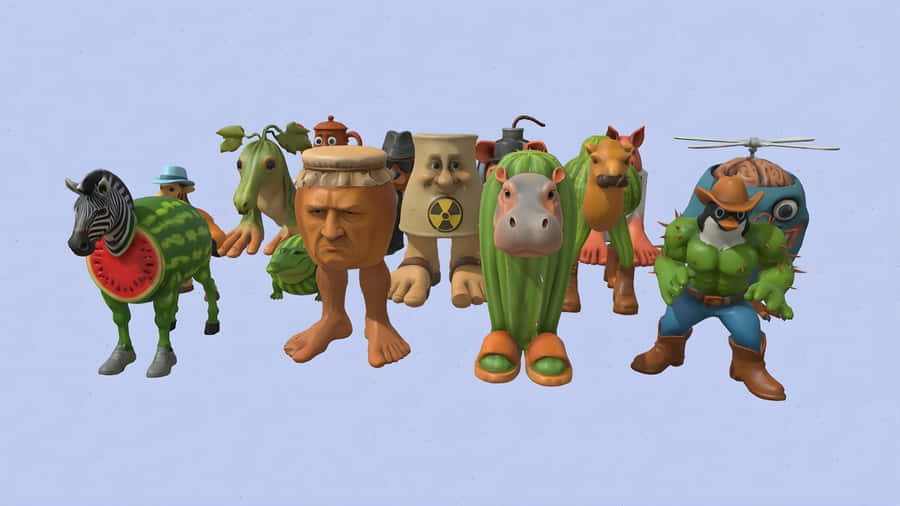 Italian Brainrot Character Lineup Wallpaper