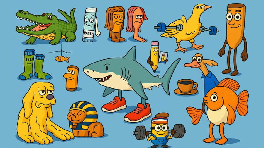 Italian Brainrot Characters Wallpaper