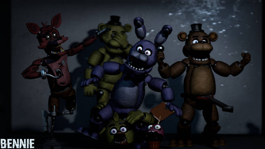 “it’s Time To Party! The Five Nights At Freddy's Animatronics Are Ready To Get The Show Started.” Wallpaper
