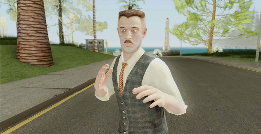 J Jonah Jameson In His Iconic Office Setting At The Daily Bugle Wallpaper