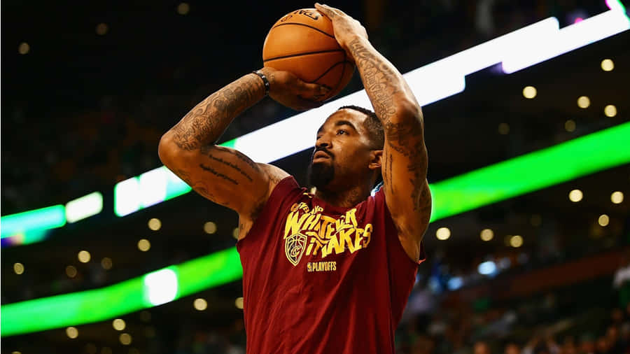 J R Smith Basketball Shooting Practice Wallpaper