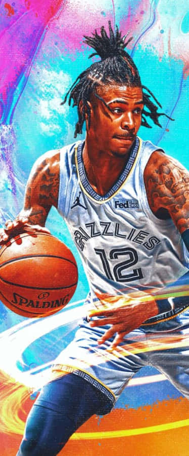 Ja Morant Grizzlies Artistici Phone Wallpaper Wallpaper