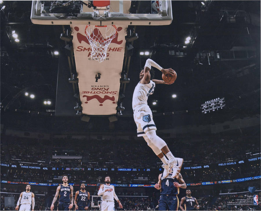 Ja Morant Two-hand Dunk Wallpaper