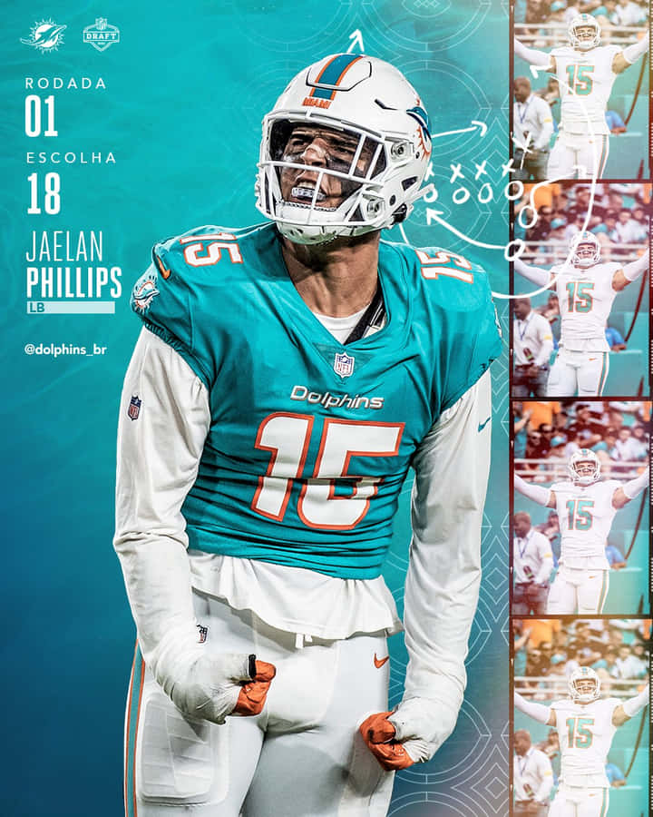 Jaelan Phillips Miami Dolphins Promotional Artwork Wallpaper