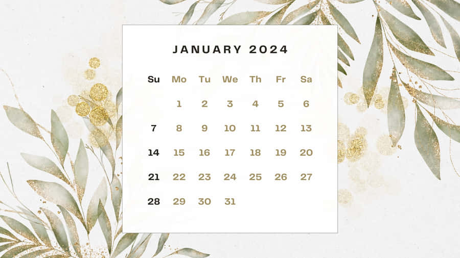 January2024 Calendar Floral Design Wallpaper