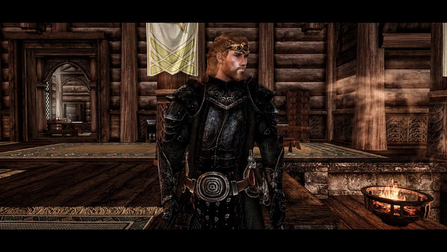 Jarl Balgruuf The Greater In His Throne Room Wallpaper