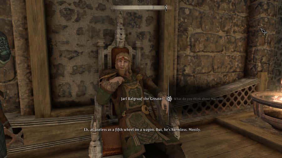 Jarl Balgruuf The Greater In His Throne Room In Whiterun Wallpaper