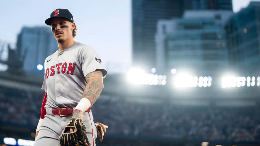 Jarren Duran On Field Wallpaper