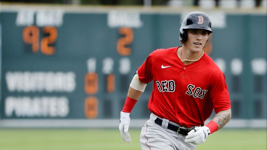 Jarren Duran Red Sox Action Wallpaper