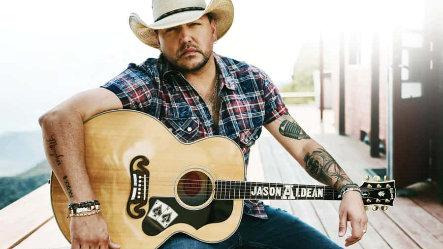 Jason Aldean Playing Guitar Wallpaper