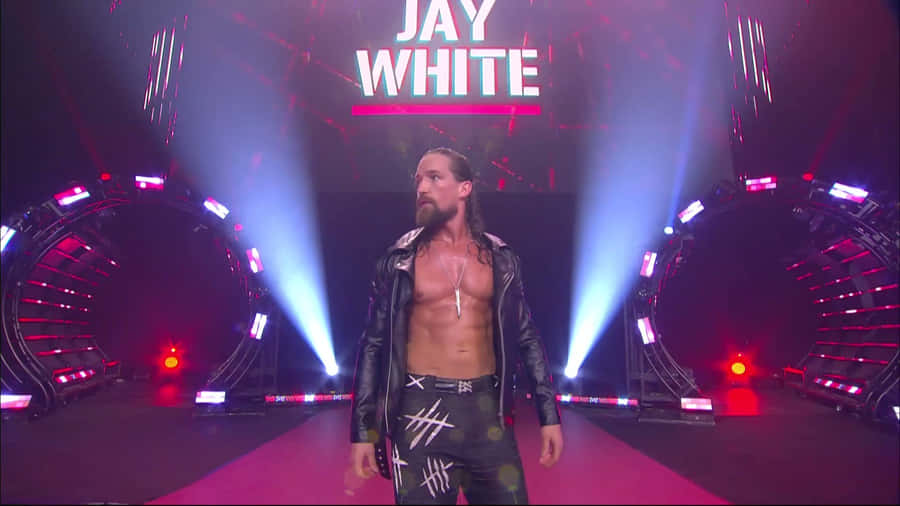 Jay White Making An Entrance At An Aew Rampage Event Wallpaper