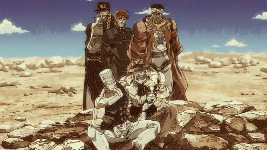 Jean Pierre Polnareff Posing Fiercely With His Silver Chariot Stand Wallpaper