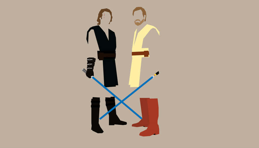 Jedi Duo Minimalist Art Wallpaper