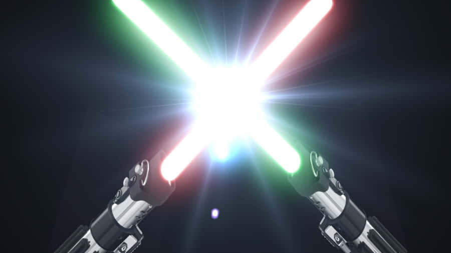 Jedi Knights Engaged In High-stakes Lightsaber Duel Wallpaper