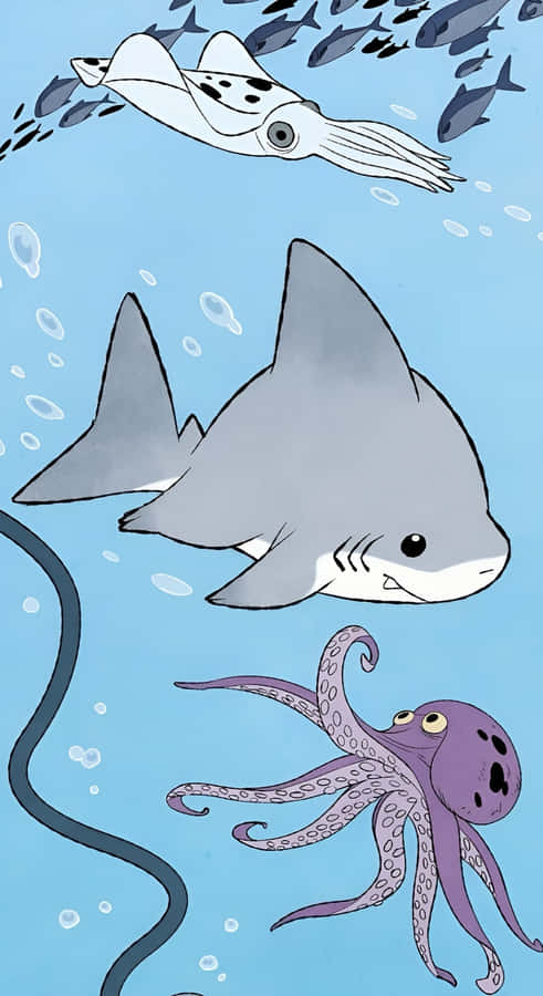 Jeff The Land Shark Underwater Friends Wallpaper