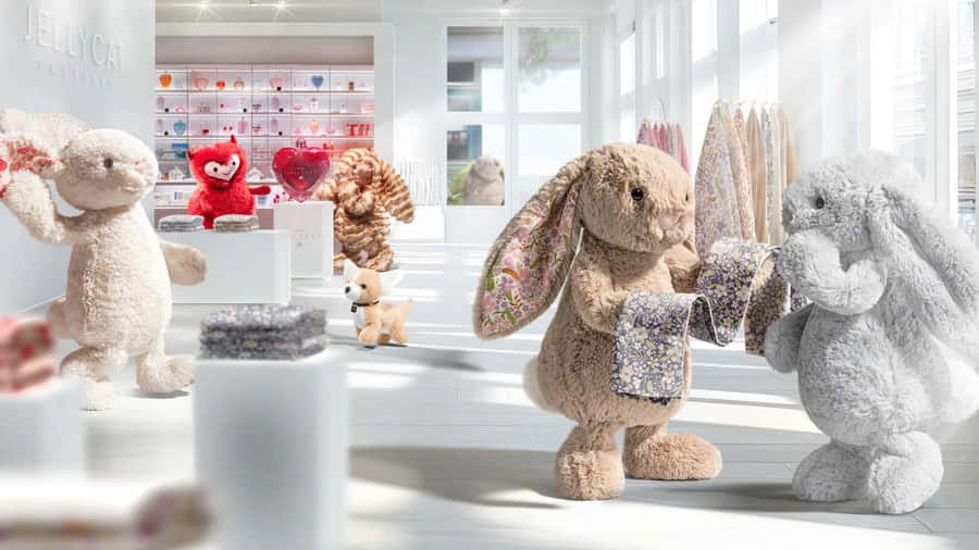 Jellycat Plush Toys Display Wallpaper