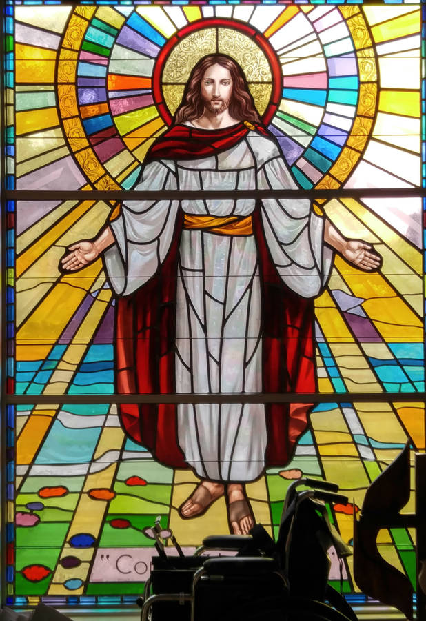 Jesus Christ Stain Glass Wallpaper
