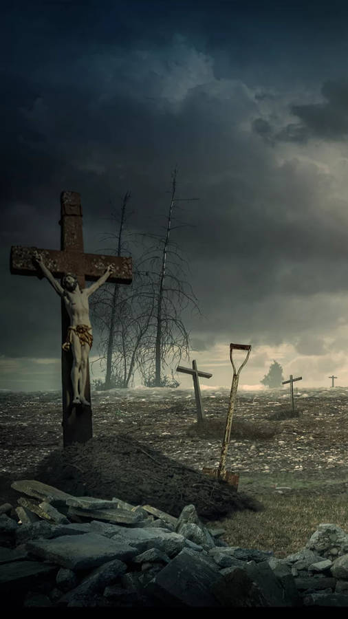 Jesus Cross Graveyard Wallpaper