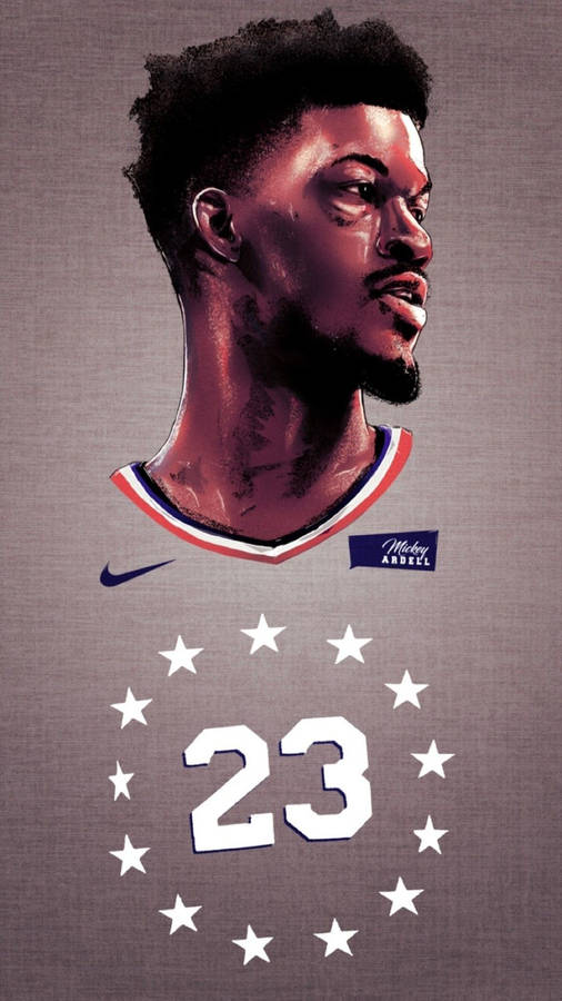 Jimmy Butler Grey Philly Jersey Illustration Wallpaper