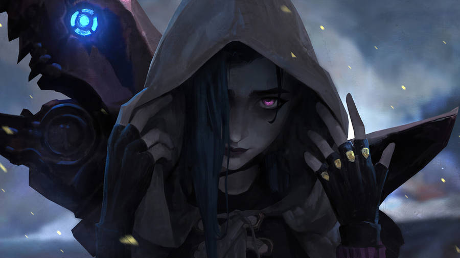 Jinx Wearing A Hoodie Wallpaper