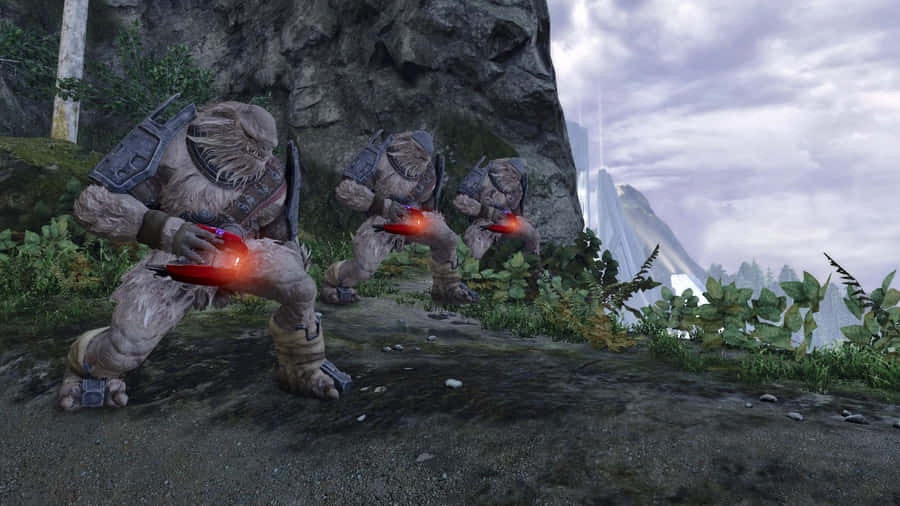 Jiralhanae Warrior In Action Wallpaper