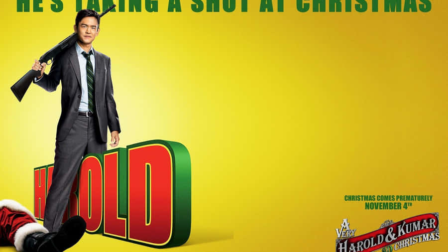 John Cho Smiling In A Stylish Black Suit Wallpaper