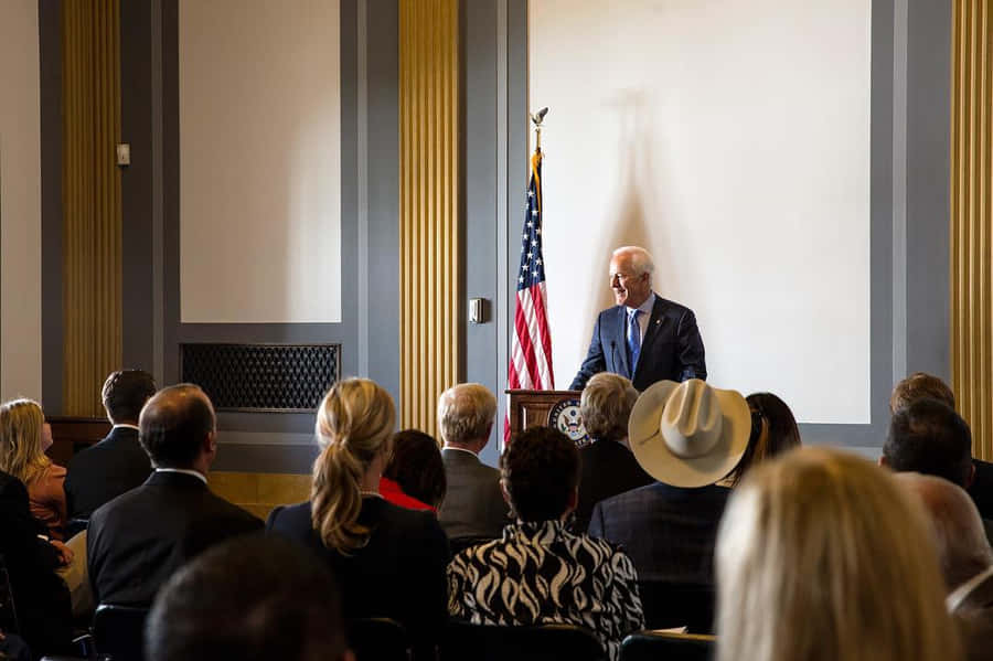 John Cornyn Giving A Speech Wallpaper