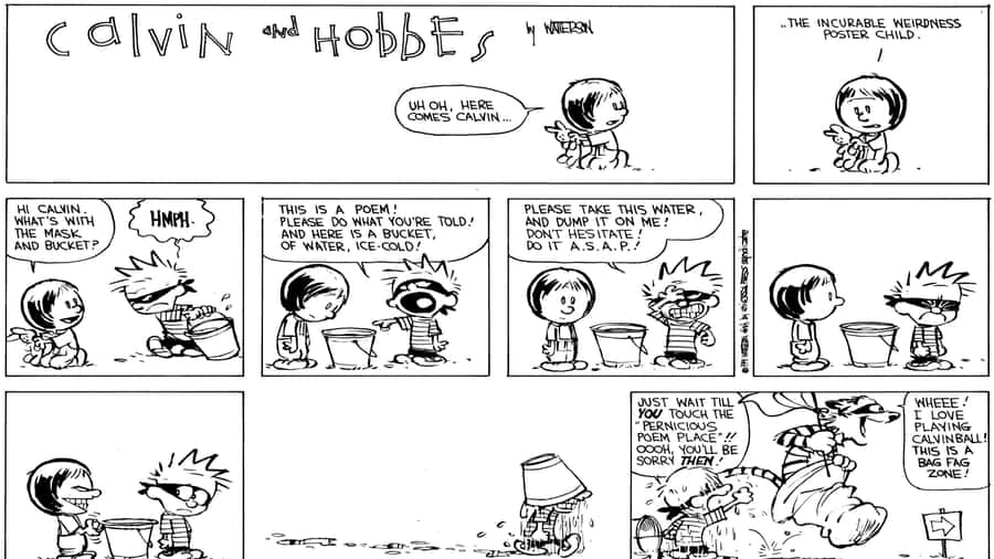 Join Calvin And Hobbes On Their Imaginary Adventures Wallpaper