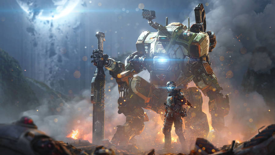 Join Forces With Your Titan In Titanfall 2 Wallpaper