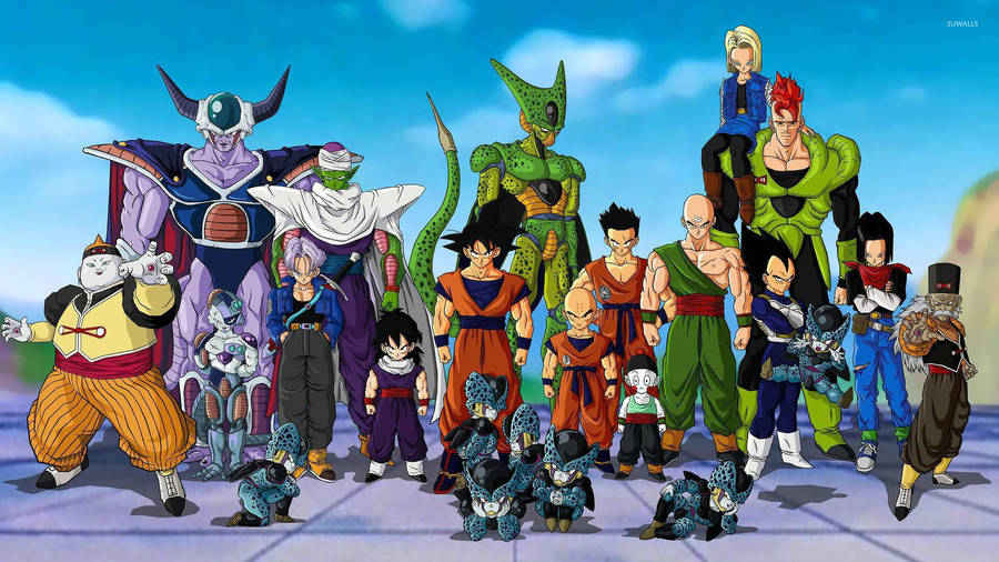 Join The Adventure With The Powerful Characters From Dragon Ball Z! Wallpaper