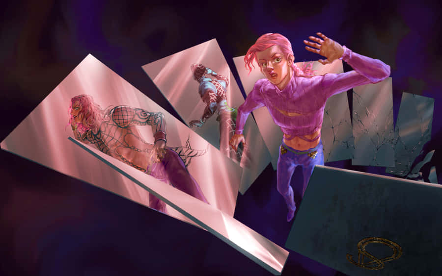 Jojo's Bizarre Adventure - The Mighty King Crimson In Action Wallpaper