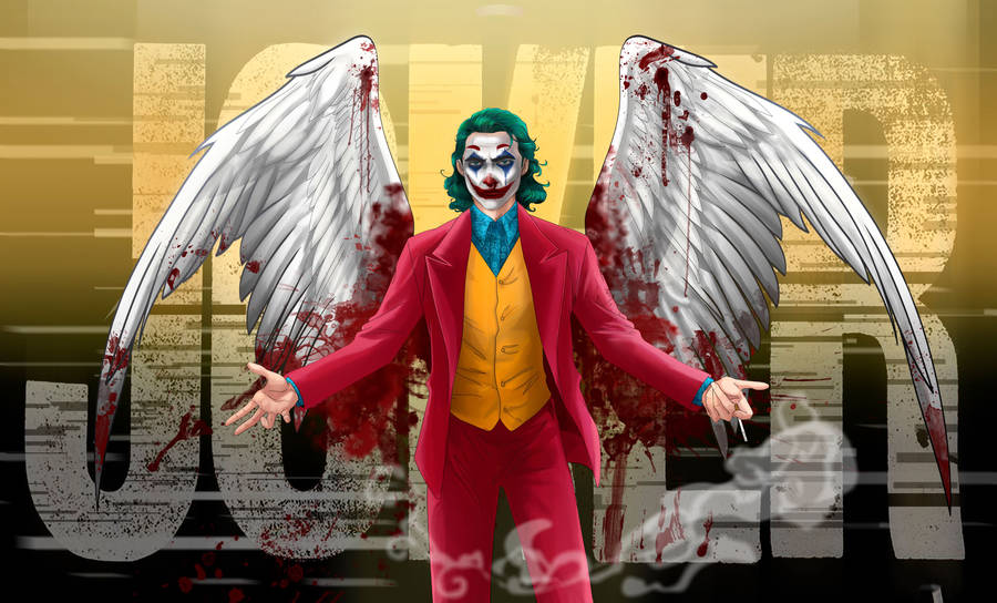 Joker With Bloody Wings Wallpaper