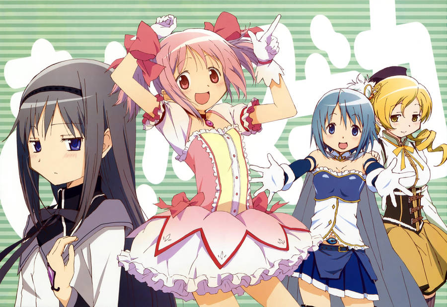 Jolly Madoka Magica Characters Wallpaper
