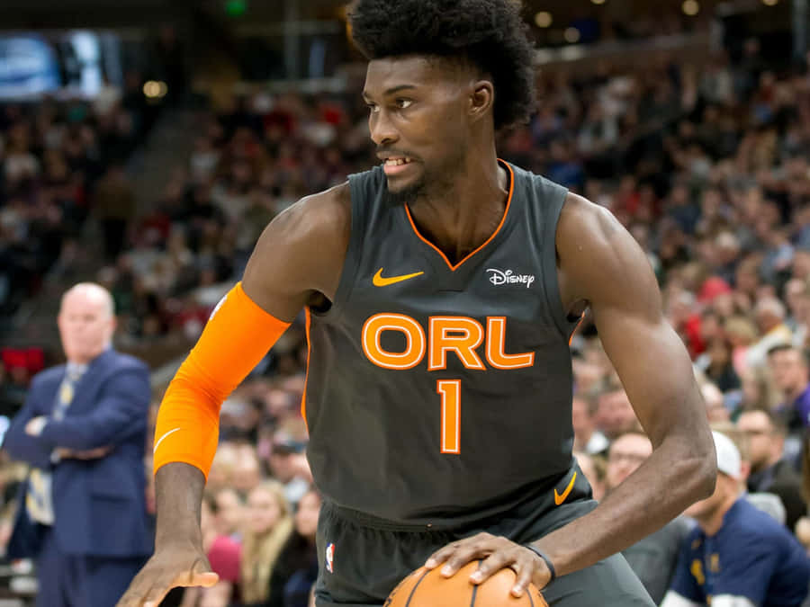 Jonathan Isaac In Basketball Court Wallpaper