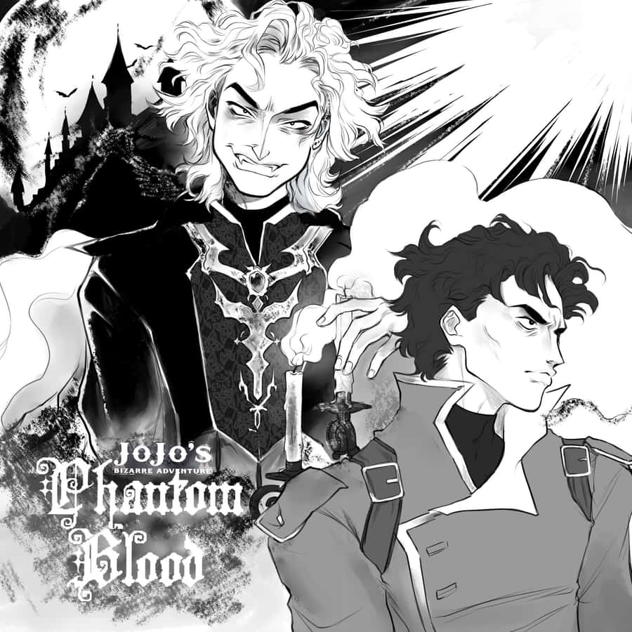 Jonathan Joestar And Dio Brando In A Battle Scene From Phantom Blood Wallpaper