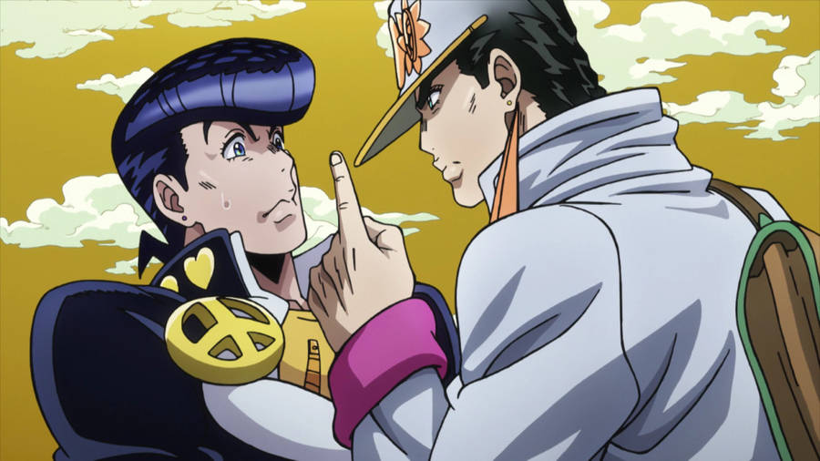 Josuke And Jotaro Confrontation Wallpaper