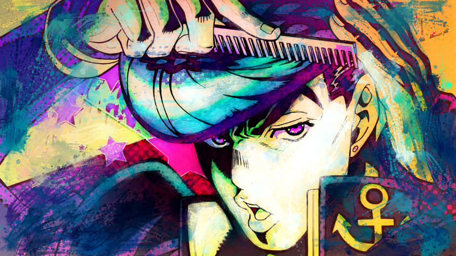 Josuke Higashikata In Dynamic Pose Wallpaper