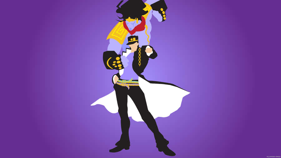 Josuke Higashikata Striking A Powerful Pose Wallpaper